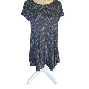 Silence + Noise Size Medium Black White Triangle Dots Feather Hemline Mini Dress